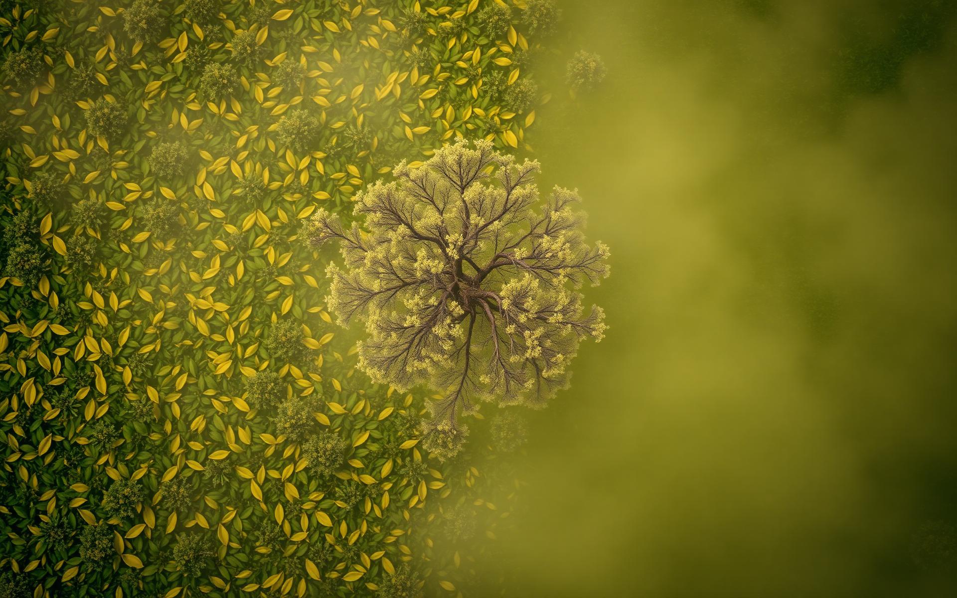Aerial of tea leaves blending into African landscape